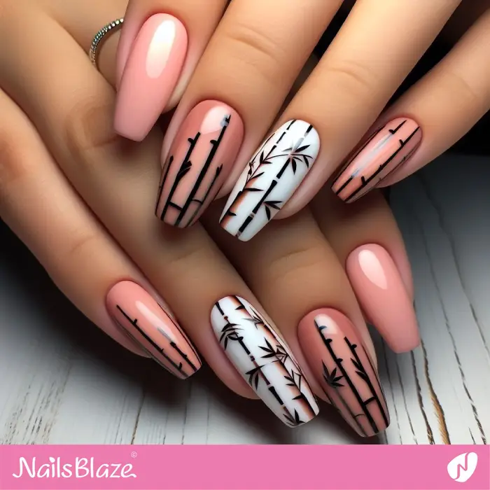 X-Long Peach Fuzz Nails with Bamboos| Color of the Year 2024 - NB2143